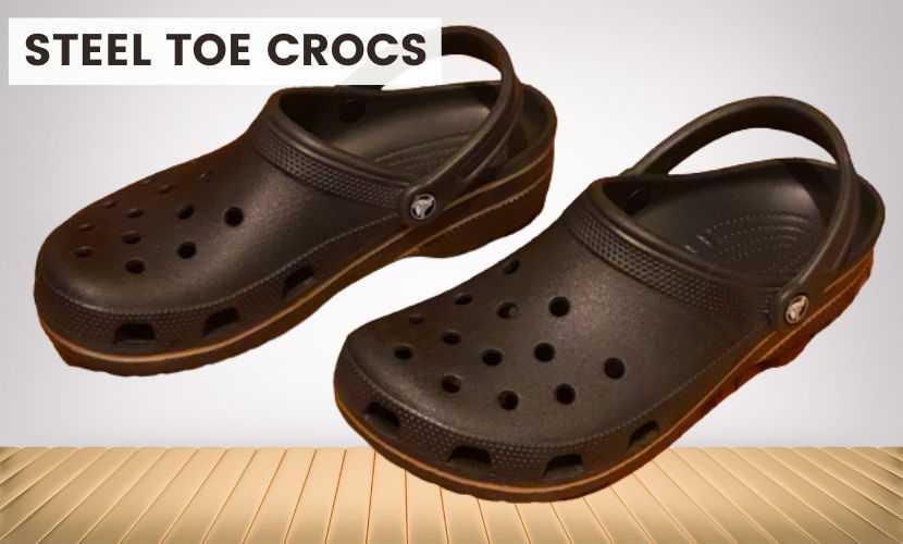 Steel hot sale toe crocs