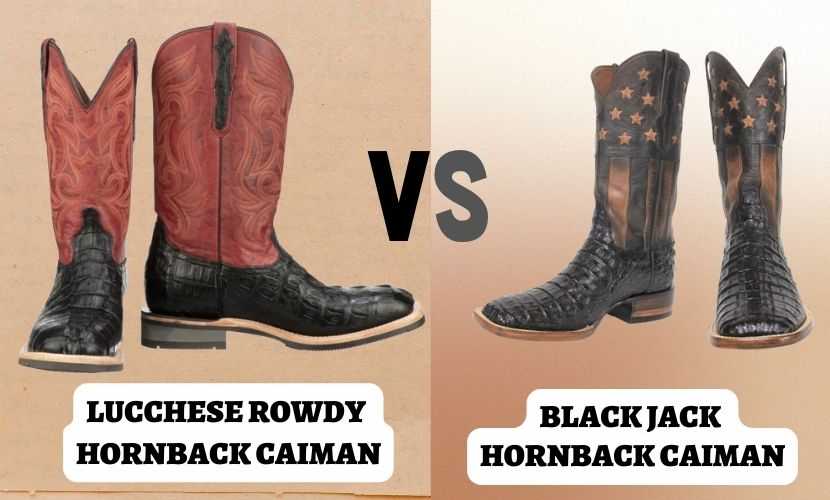Lucchese Rowdy Hornback Caiman vs Black Jack Hornback Caiman 