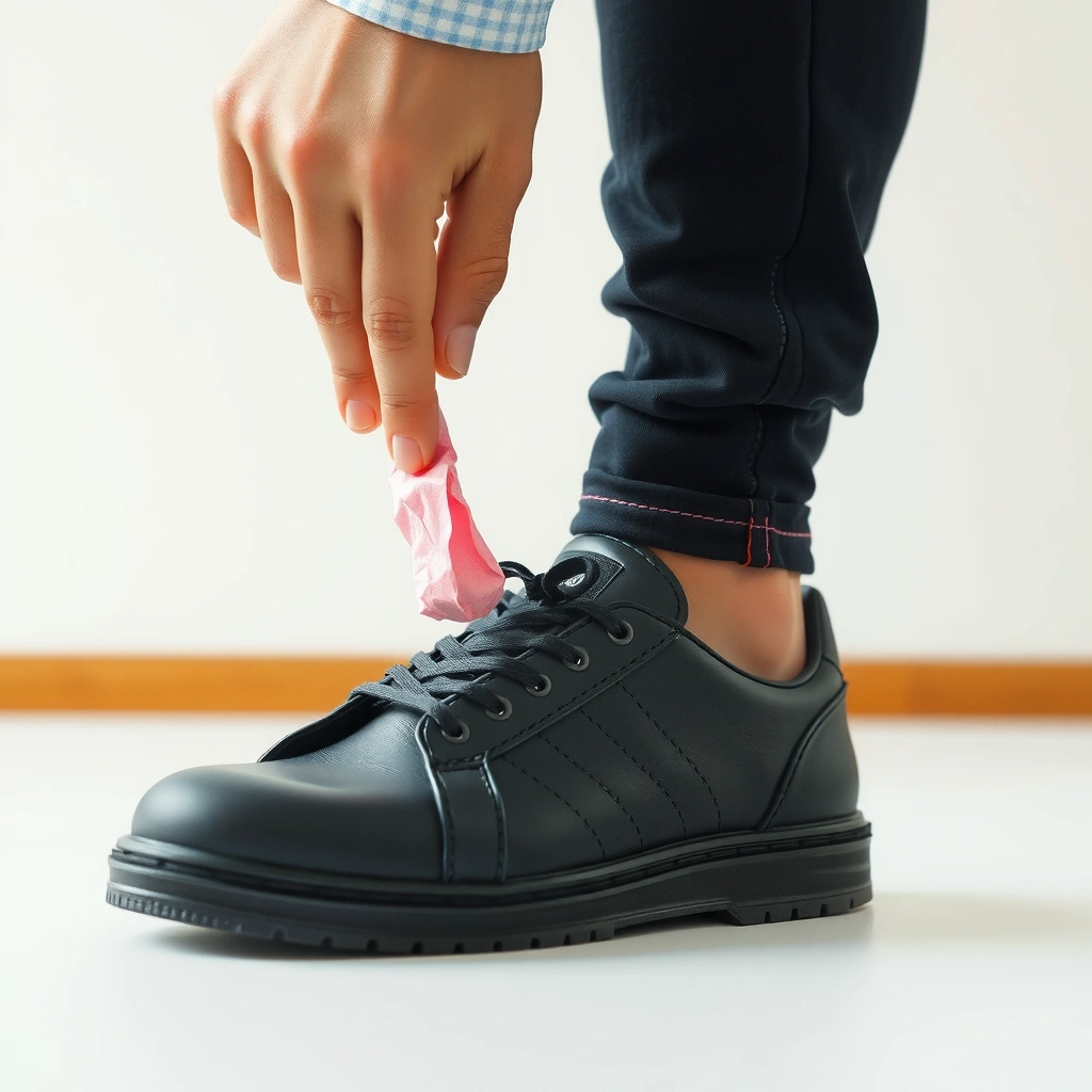 Gather - how to remove bubble gum from shoe