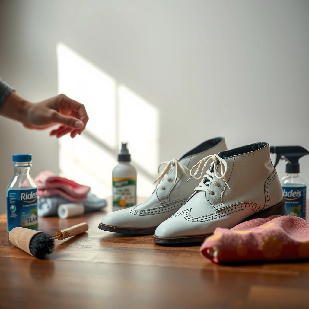 Gather Cleaning Supplies - how to clean leather shoes white